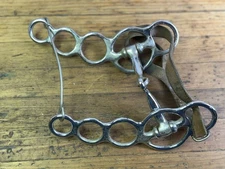 VINTAGE (CR) CROCKETT RENALDE 5 RING SHANK JOINTED SNAFFLE WESTERN CURB BIT