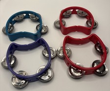 4-MUSICAL Tambourine for Kids Plastic Percussion Pre- Owned.