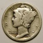 1919 D Mercury Dime 90% Silver G-VG  "Actual Coin Pictured - Not Cleaned"