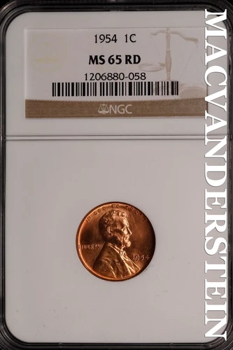 1954 Lincoln Wheat Cent - NGC MS 65 RD - Scarce  No Reserve  #SLK409