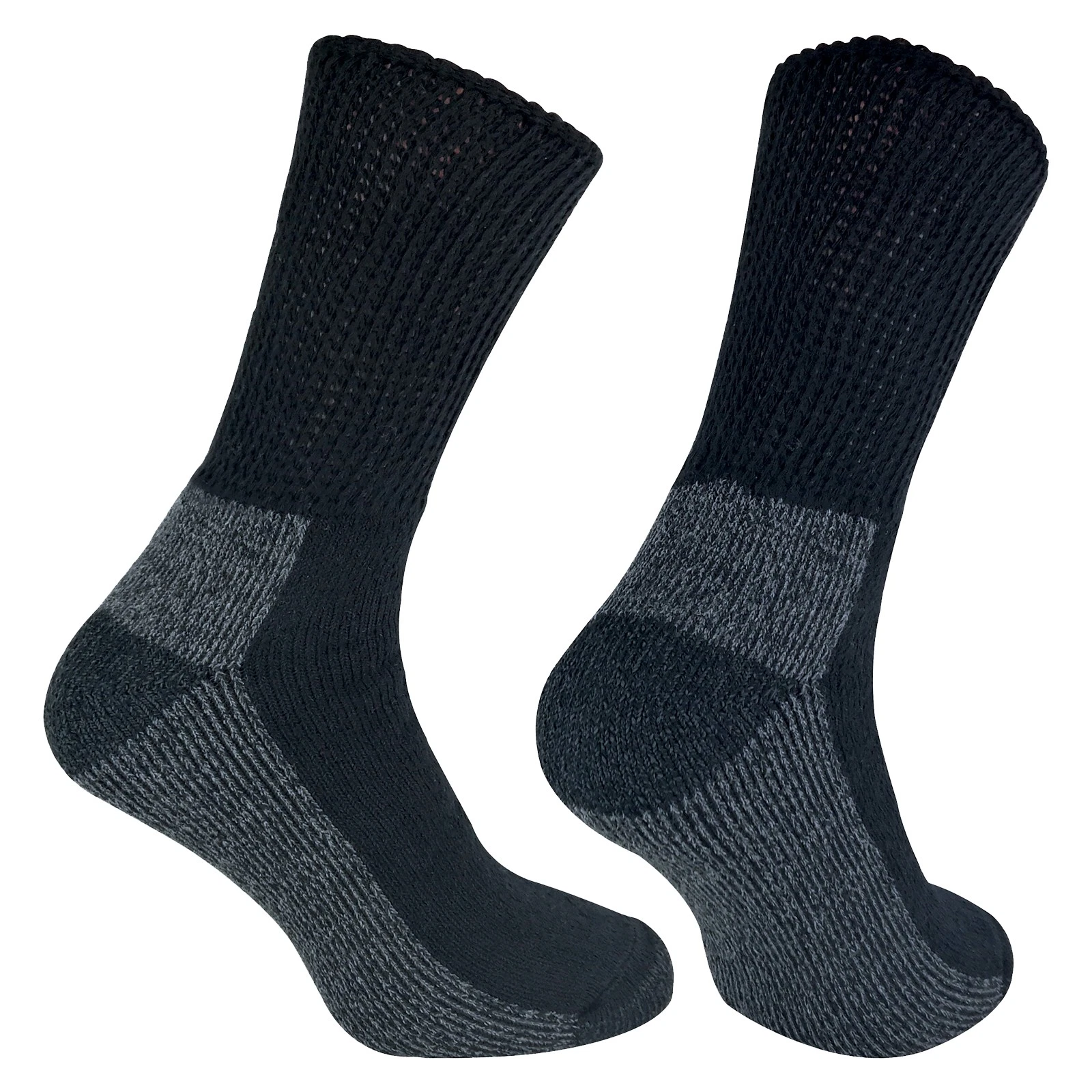 IOMI - 3 Pairs Mens Loose Top Cushioned Cotton Diabetic Work Socks