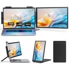 Laptop Screen Extender, 14" FHD 1080P IPS Laptop Monitor Extender with USB C/...