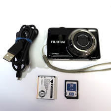 Fujifilm FinePix JV300 14MP Compact Digital Camera Black with charger battery SD