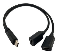 USB C Splitter Charge Cable,1 Feet USB Type C Male to 2 Dual Type C Female Y ...