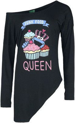 Sesame Street Langarmshirt Damen Junk Food Queen schwarz S