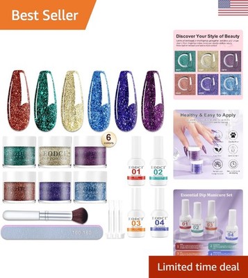 12-Pc Dip Powder Nail Kit   Safe, Odor-Free & Easy Application for Women