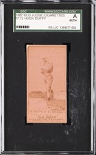 Hugh Duffy 1887 N172 Old Judge Braves HOF Rookie SGC Authentic