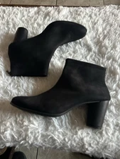 Arche Boots Womens 9 Kleri Black Leather Ankle Pointy Toe Heel Booties Shoes 40