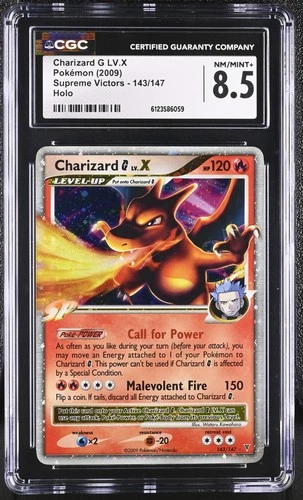 CGC 8.5 Charizard G LV.X 2009 Supreme Victors 143/147 Holo Pokemon Card