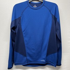 L.L. Bean Men  s Mid weight Long Sleeve Base Layer Shirt Blue Size M Tall