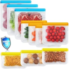Reusable Food Storage Bags Freezer Safe Leakproof Airtight PEVA Eco Friendly Set