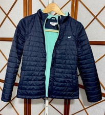 Vineyard Vines Navy Sz 14 Fleece Lined Convertible 2-in-1 Puffer Vest Jacket