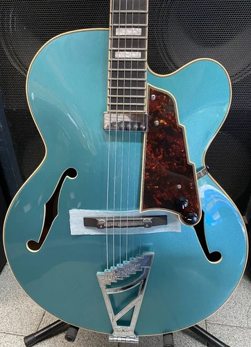 D'Angelico Premier DAP EXL10 TCT Hollow Body Electric Turquoise and Gigbag