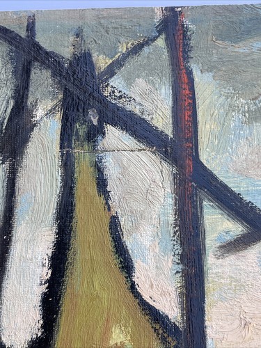 AUGUSTO TORRES PAINTING Coastal Mid Century MODERNIST EXPRESSIONISM Listed 36” - Picture 23 of 24