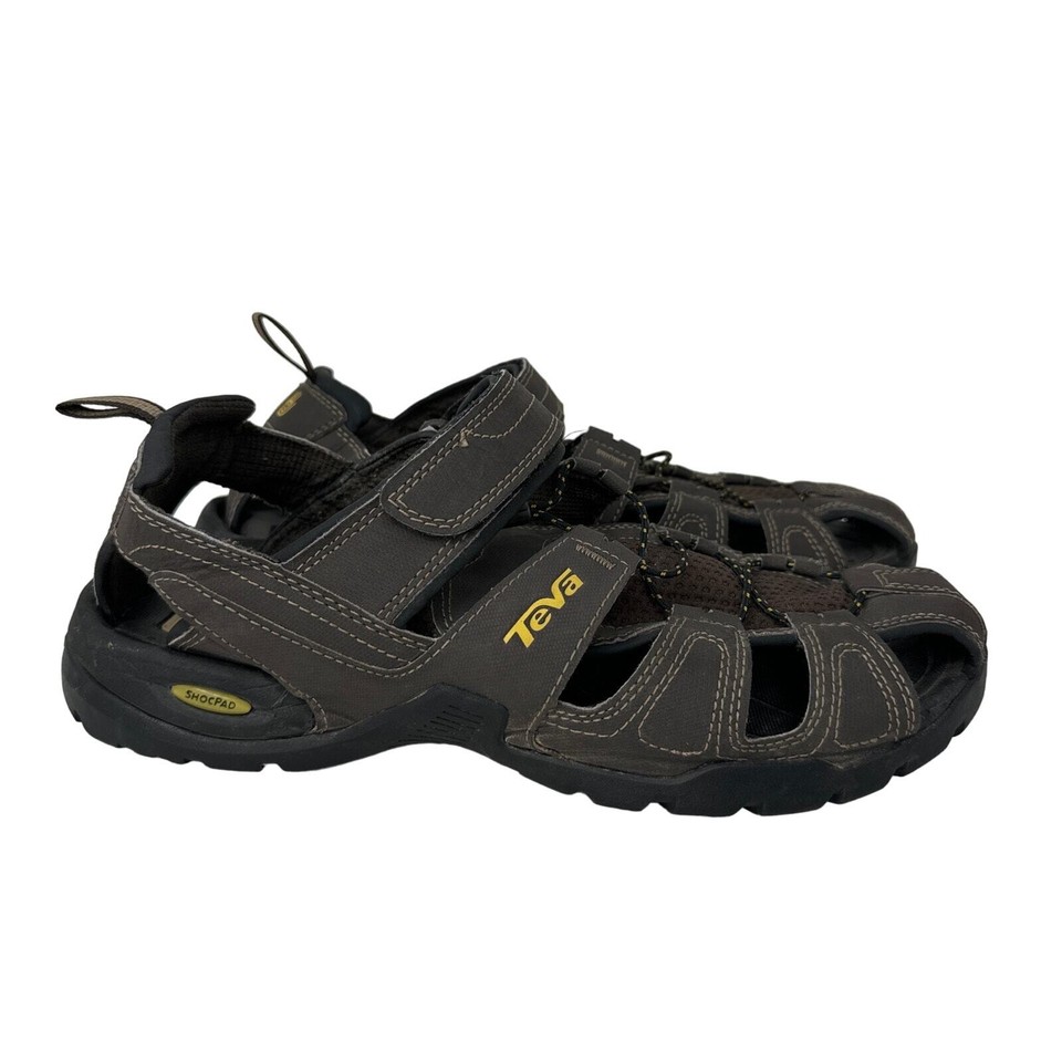 Teva Forebay Water Hiking Sandals Closed Toe Shoc Pad Turkish Brown