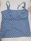 Lands' End Women's Underwire Tankini Swimwear topUPF 50+ SIZE 12 NWT Msrp $45