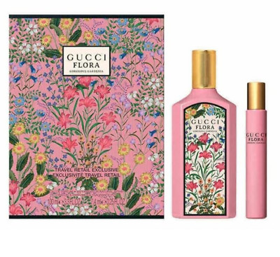 GUCCI FLORA GORGEOUS GARDENIA 2PC Set 0.33oz EDT SPR+3.3oz EDT SPR New & Sealed
