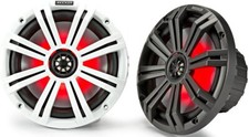Kicker 6.5 Inch Marine Coaxial Speakers, Charcoal and White Grilles 45KM654L