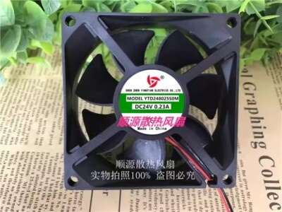 1PCS YTD248025S0M 8025 DC24V 0.23A 8CM 2-wire cooling fan