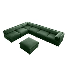 Modular Sectional Sofa Chenille Couch with Storage w/O Ottoman for Living Room