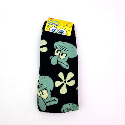 Nickelodeon Spongebob Squarepants Squidward Mens Sz 6-12 Gray Graphic Crew Sock