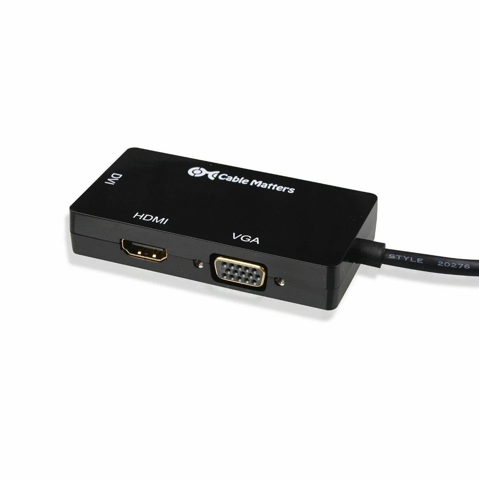 LOT 5-Cable Matters DisplayPort to HDMI/DVI/VGA Male to Female 3-in-1 Adapter - Image 4 of 4