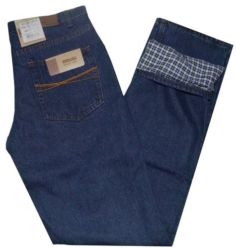 Jeans uomo foderato 46 48 50 52 54 56 BRUGI pantalone denim invernale  OCCASIONE | eBay