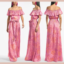 NWT $425 Sachin & Babi [ 16W ] Pastel Sunset Off Shoulder Nikki Dress Pink S1906