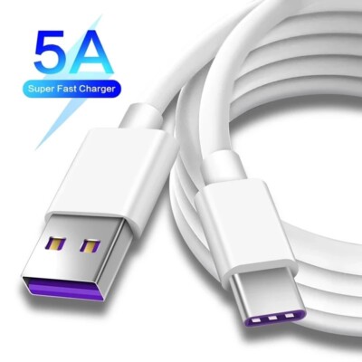 6FT OEM Type USB-C 5Amp Fast Charge Cable Cord Quick Charger Charging Sync