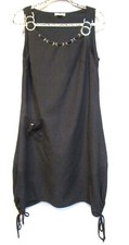 Crosstree Lane Women S Black Pullover Dress Chrome Accents Cotton, Linen feel