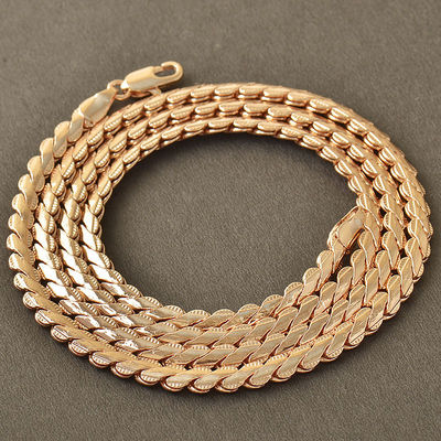 Chaîne Dorée Maille Épaisse 4mm Torsadée Carrée 60cm - Unisexe - Neuf Avec Emballage