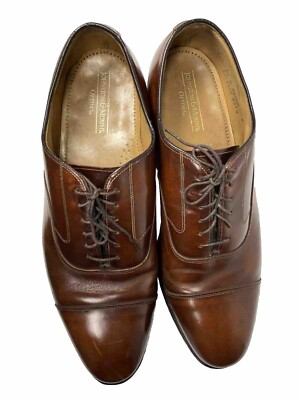 Johnston and Murphy Mens 9EEE Optima Brown Leather Dress Shoes New Cap Toe Johnston & Murphy Optima Brown Cap Toe Oxford 9 D/B Men main image 4