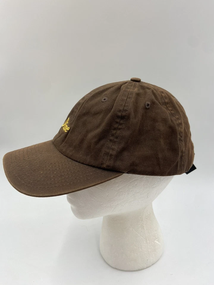 Sombrero con tirantes de 6 paneles marrón de diez centavos con logotipo amarillo Foto 4 de 4