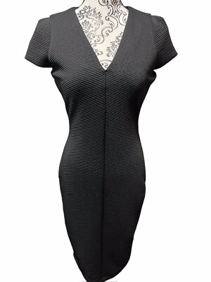 NWT $140 Michael Kors Women's Small Black Ribbed Knit Short Sleeve Pencil Dress | eBay NWT $140 Michael Kors Women's Small Black Ribbed Knit Short Sleeve Pencil Dress | eBay