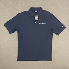 Nike Golf Polo Shirt Mens Large Navy Blue Embroidered Logo Preppy Dad Casual