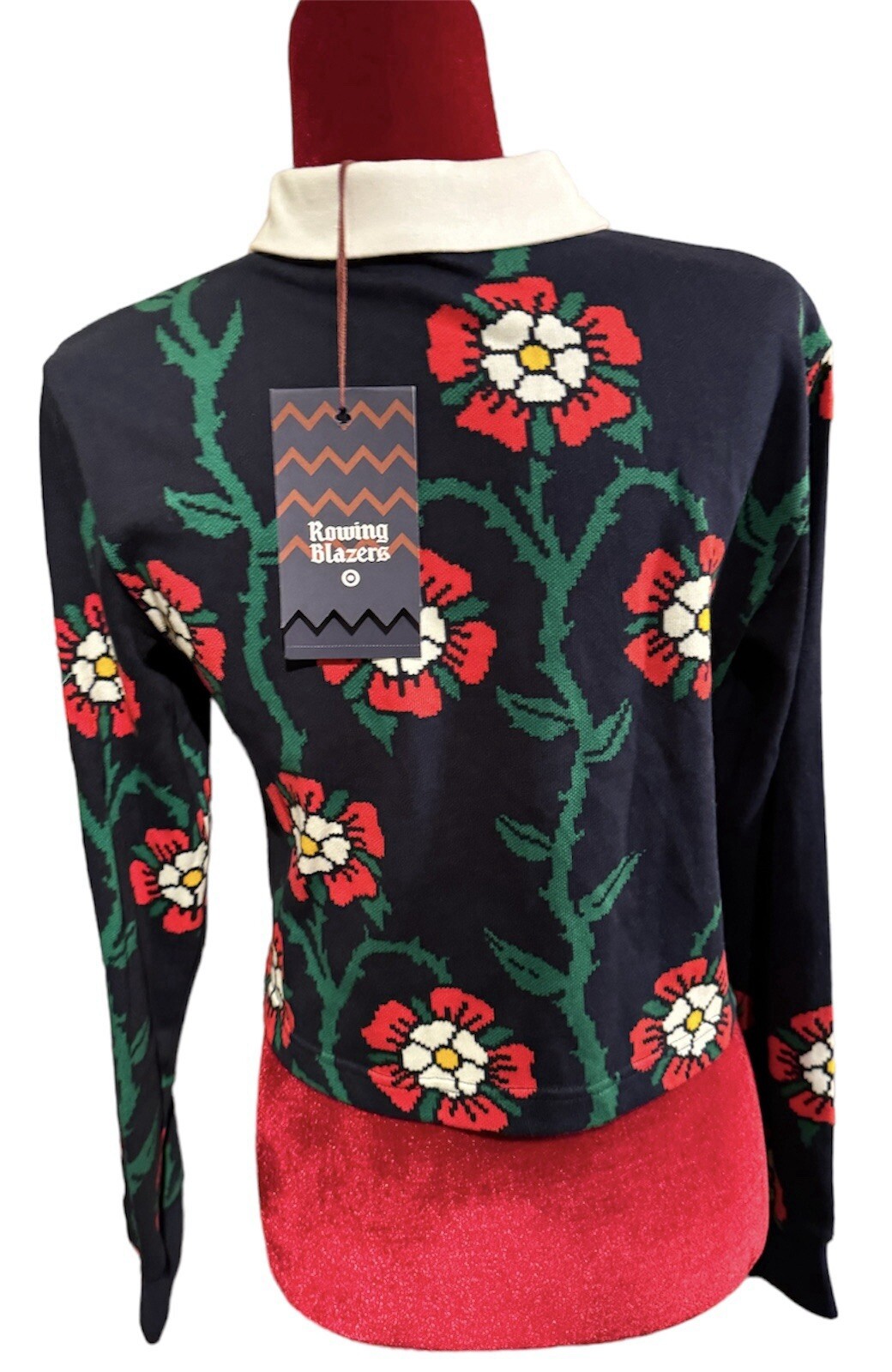 FILA Nuovo ROWING BLAZERS x TARGET piccolo floreale ritagliato rugby maglia top maglione collab