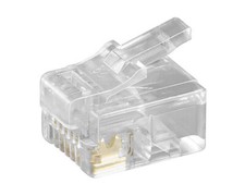 10 Stück Westernstecker RJ12 6p6c 6 polig zum Crimpen an Telefonrundkabel UTP