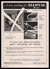 1933 Hoffman La Roche Nutley New Jersey Allonal Medication Vintage Print Ad