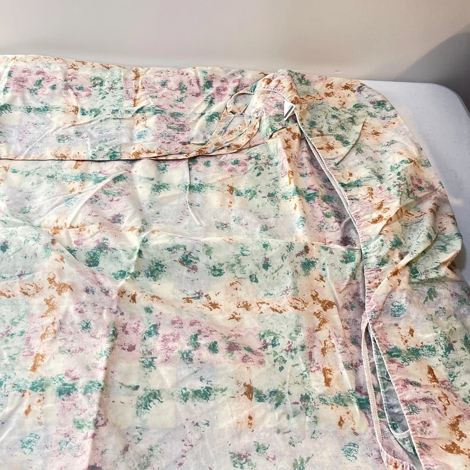 Sábana bajera cañón de colección completa verde rosa pinceladas abstractas mezcla sin hierro EE. UU. Foto 2 de 4