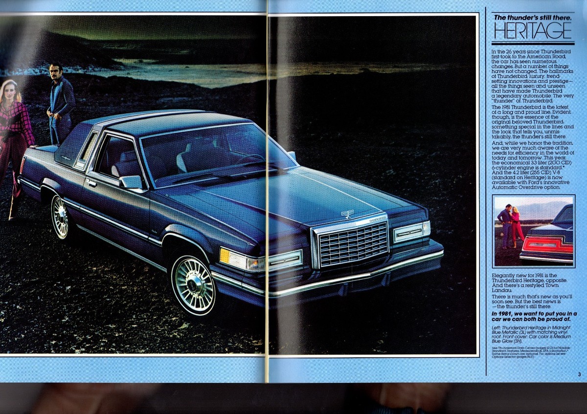 1981 Ford THUNDERBIRD Brochure / Catalog: HERITAGE,LANDAU, T-Bird
