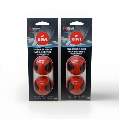 NEW Kiwi Sneaker Odor Max Defense Deodorizer Balls Keeps Shoes Fresh SC Johnson