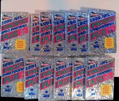 (Lot of 13) NEW SEALED 1991 NFL Pro Football Pacific Plus Wax Packs Cards