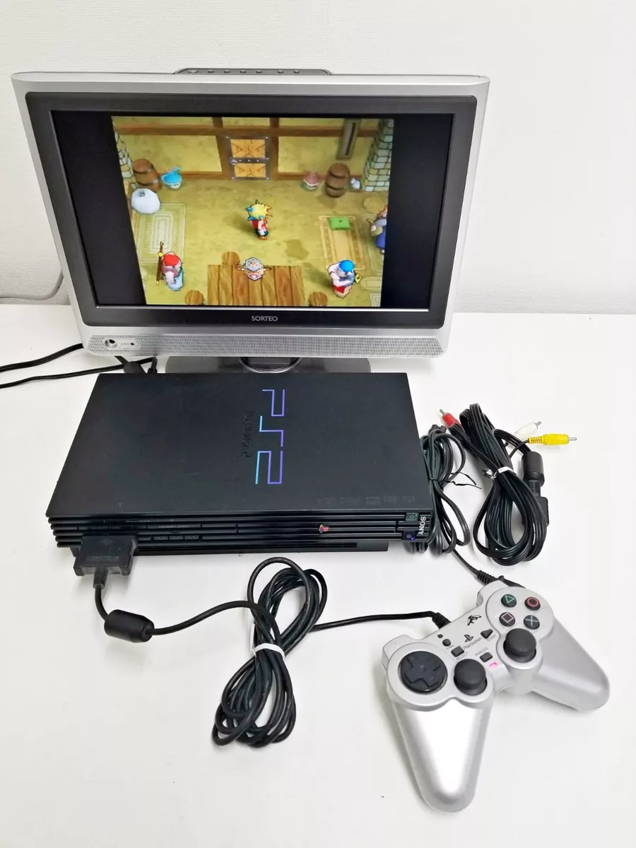  Sony PlayStation 2 Console - Black : Playstation 2: Video Games