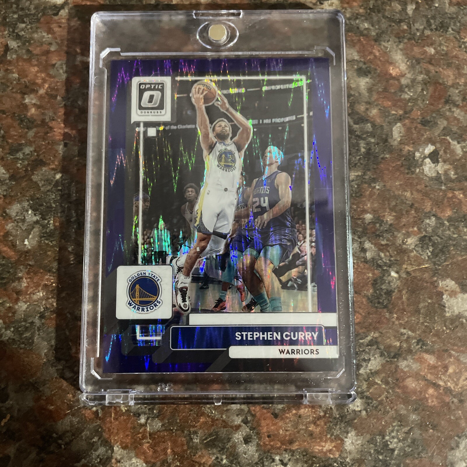 2022-23 OPTIC STEPH STEPHAN CURRY #96 PURPLE SHOCK PRIZM GOLDEN STATE WARRIORS