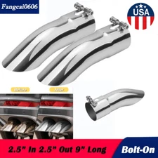 Pack of 2 Stainless Steel Exhaust Tip Turn-Down 2.5" Inlet -2.5" Outlet -9" Long