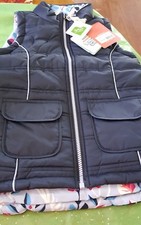 Hatley Vest Reversible unisex Navy Blue Fronds Vest. NWT SIZE 8