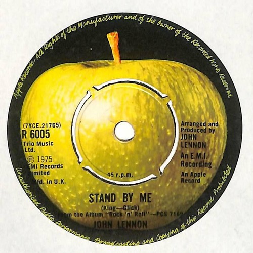 John Lennon Stand By Me UK 7" Vinyl Record Single 1975 R6005 Apple 45