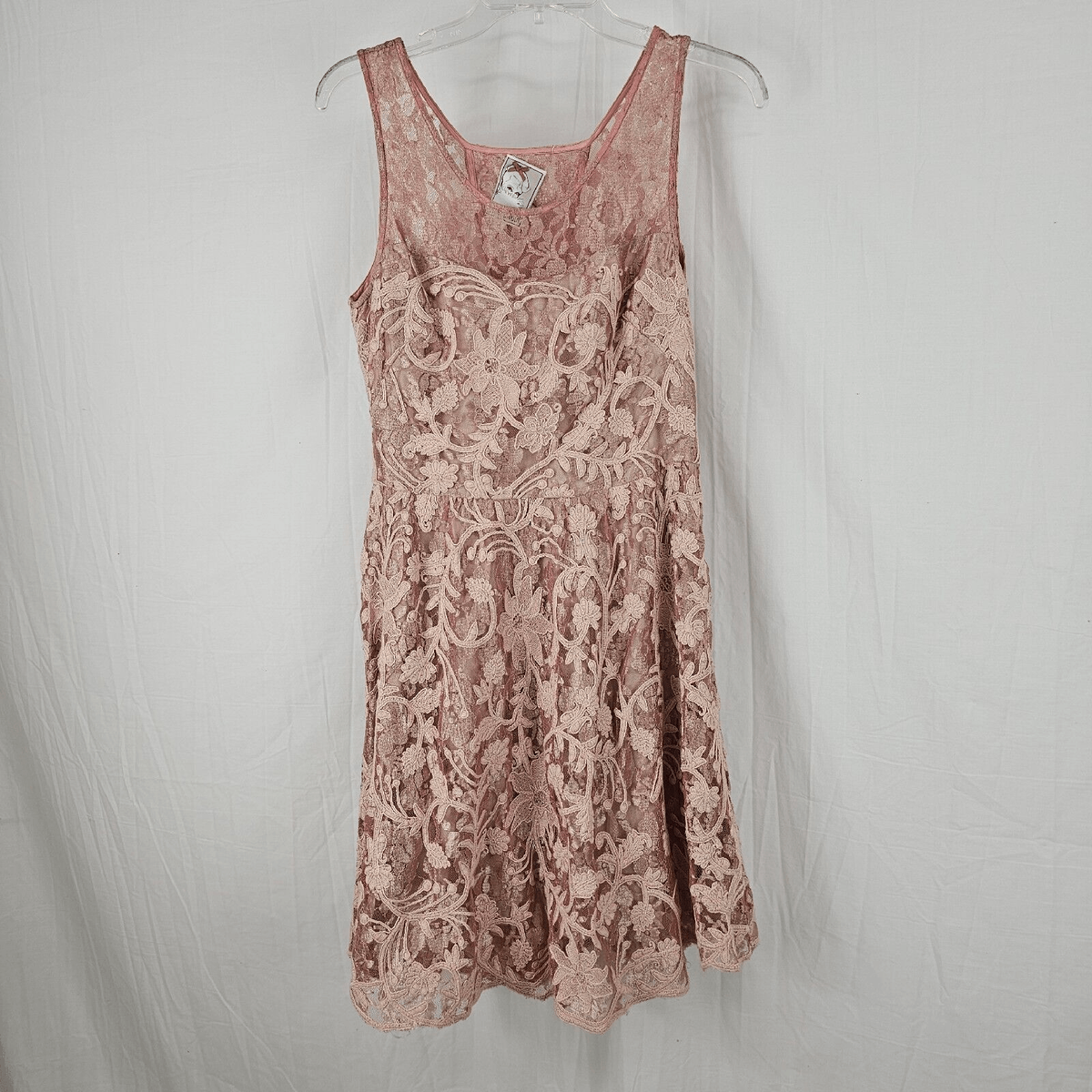 Yoana Baraschi Pink Lace Dress Women's Size 6 Mini Above Knee Yoana Baraschi Pink Lace Dress Women's Size 6 Mini Above Knee