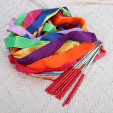 14pcs streamers Ribbon Dancing Ring Sensory Rainbow Worship Flags Dance Ribbons