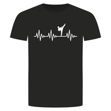 Herzschlag Karate T-Shirt - Ekg Kampf Aikido Kung Fu Kick Boxen Judo